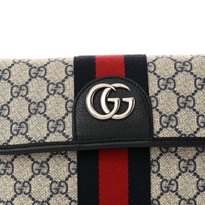 Gucci GG Supreme Monogram Web Small Ophidia Belt Bag 100 40 Beige Navy 8 of 12