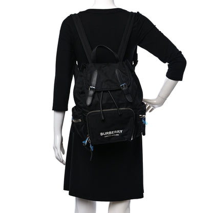 Burberry Nylon Logo Print Medium Rucksack Backpack Black 2 of 8