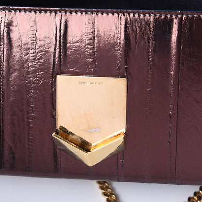 Jimmy Choo Metallic Eel Watersnake Lockett Petite Shoulder Bag Navy 12 of 15