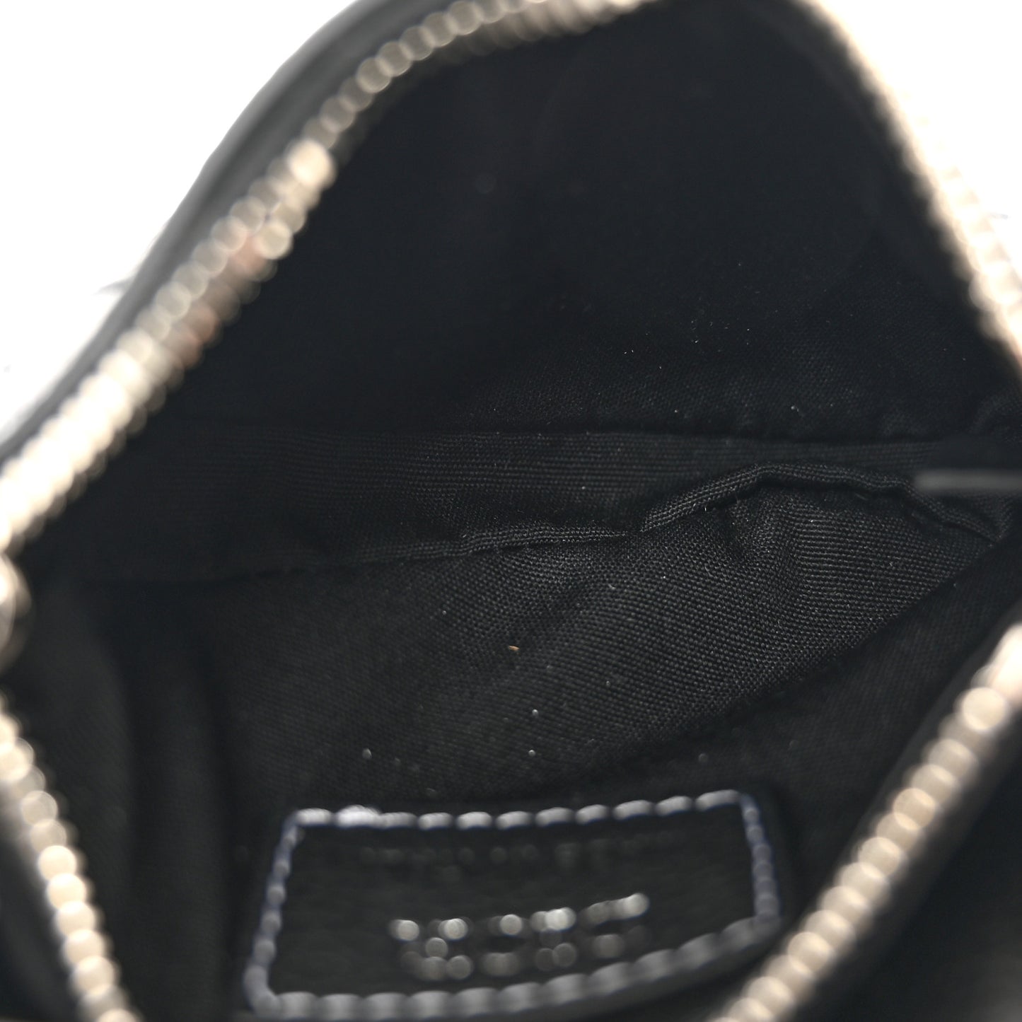 Grained Calfskin Mens Mini Saddle Bag Black