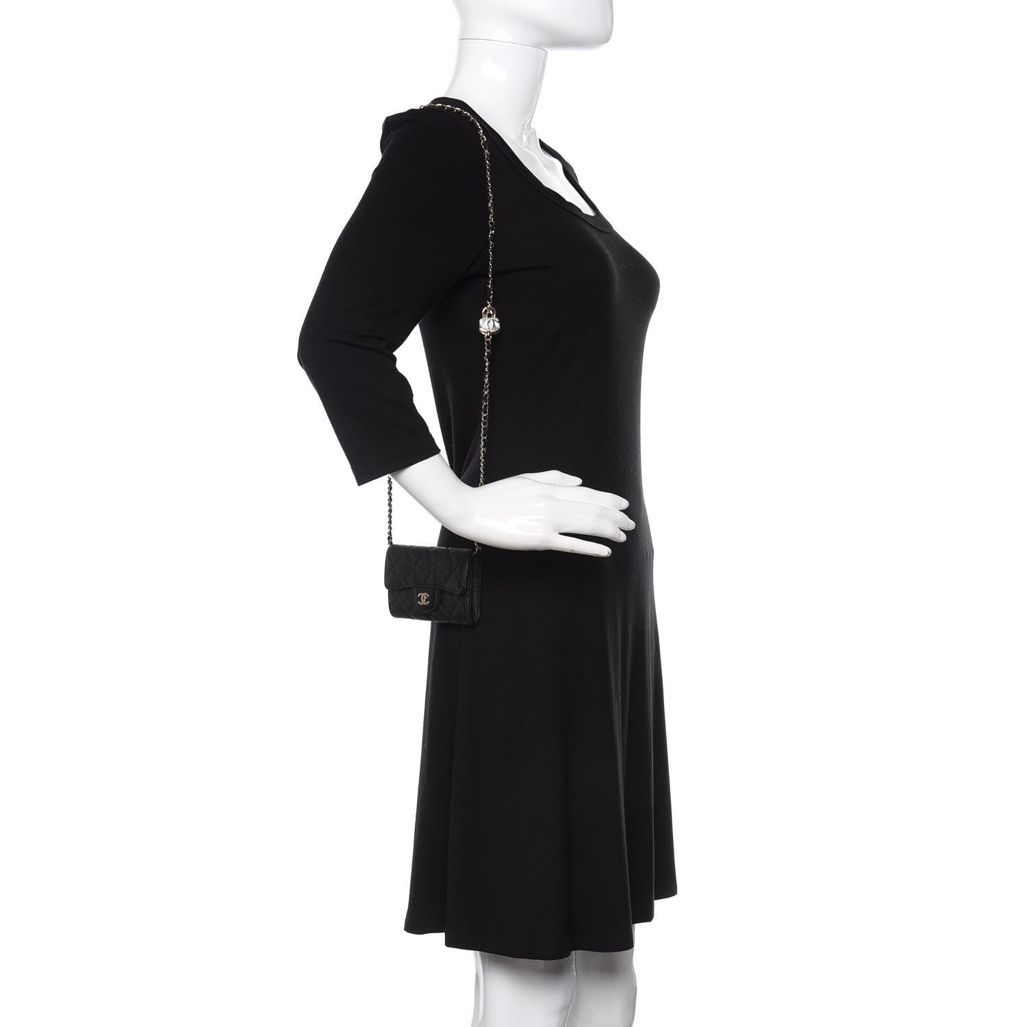 Chanel Caviar Quilted Flap Classic Belt Bag Black 2 of 12