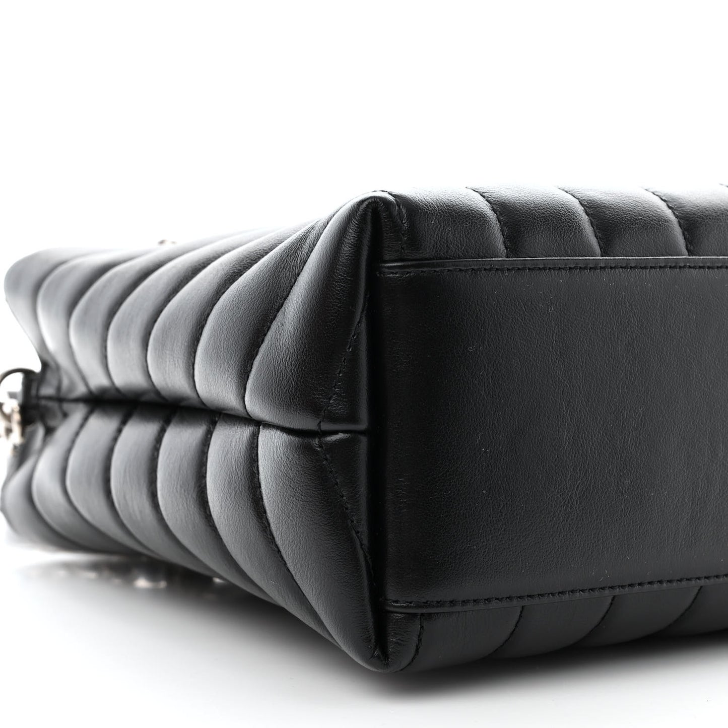 Calfskin Y Quilted Monogram Small Loulou Shopper Black