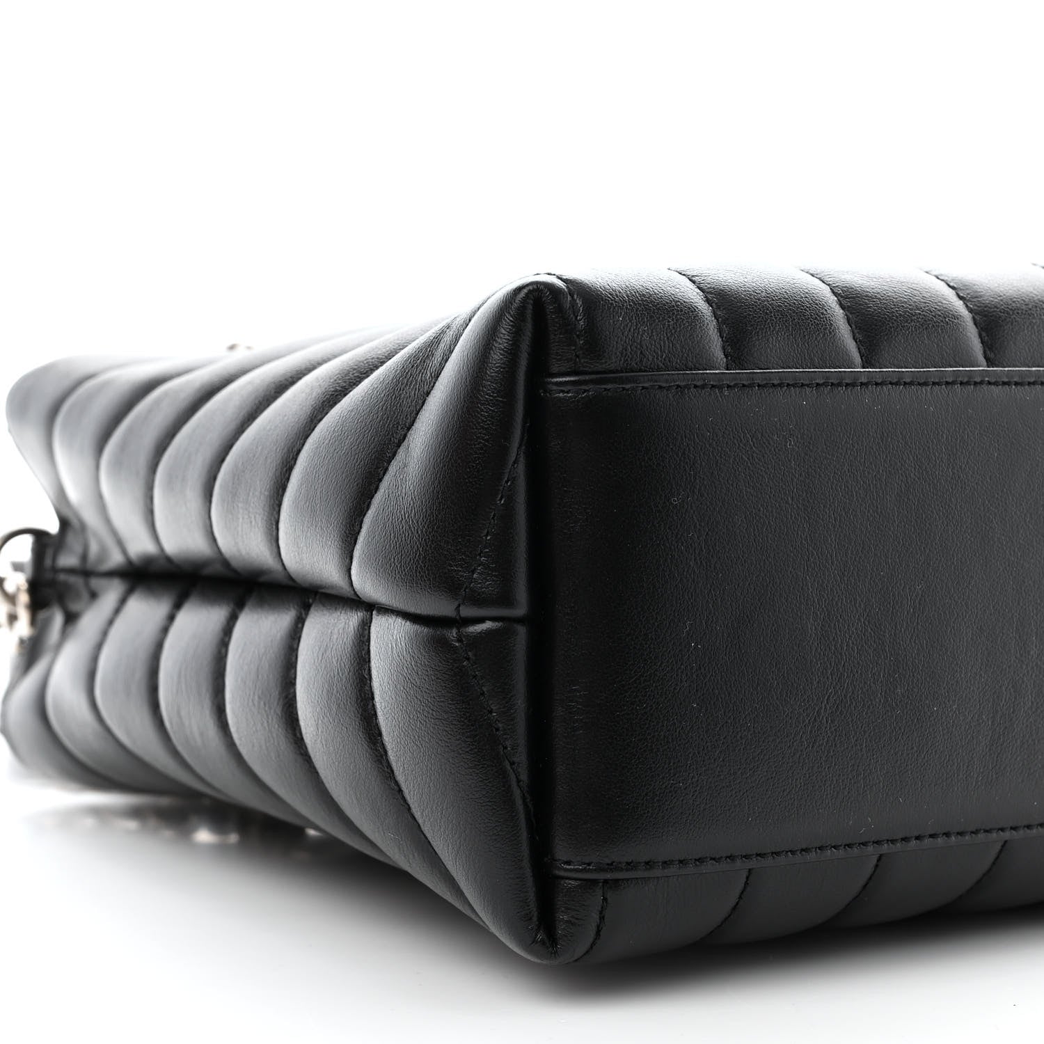 Saint Laurent Calfskin Y Quilted Monogram Small Loulou Shopper Black 10 of 11