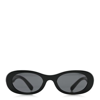 Miu Miu Acetate Oval Sunglasses SMU 06Z Black 2 of 8
