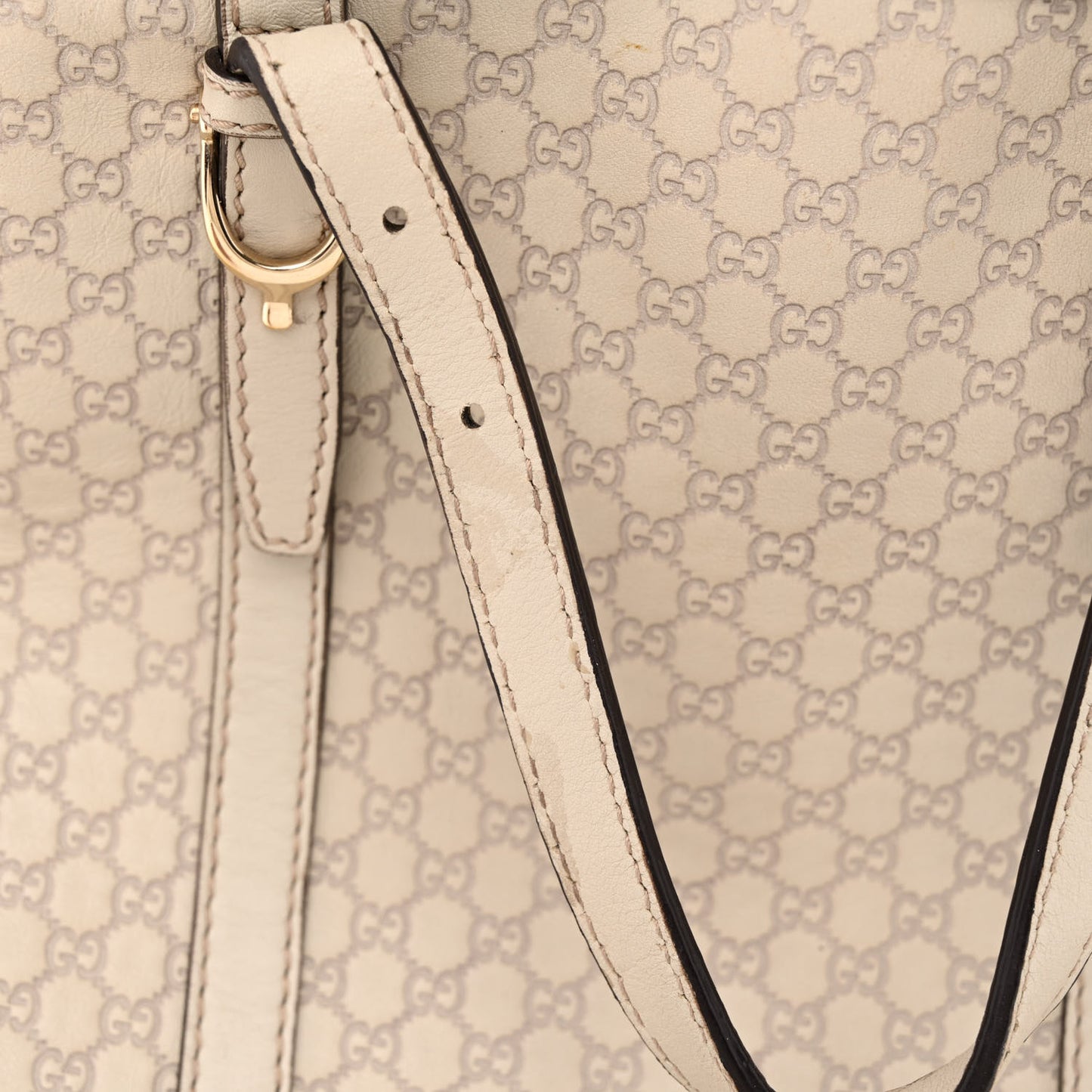Microguccissima Large Nice Top Handle Dome Bag Beige