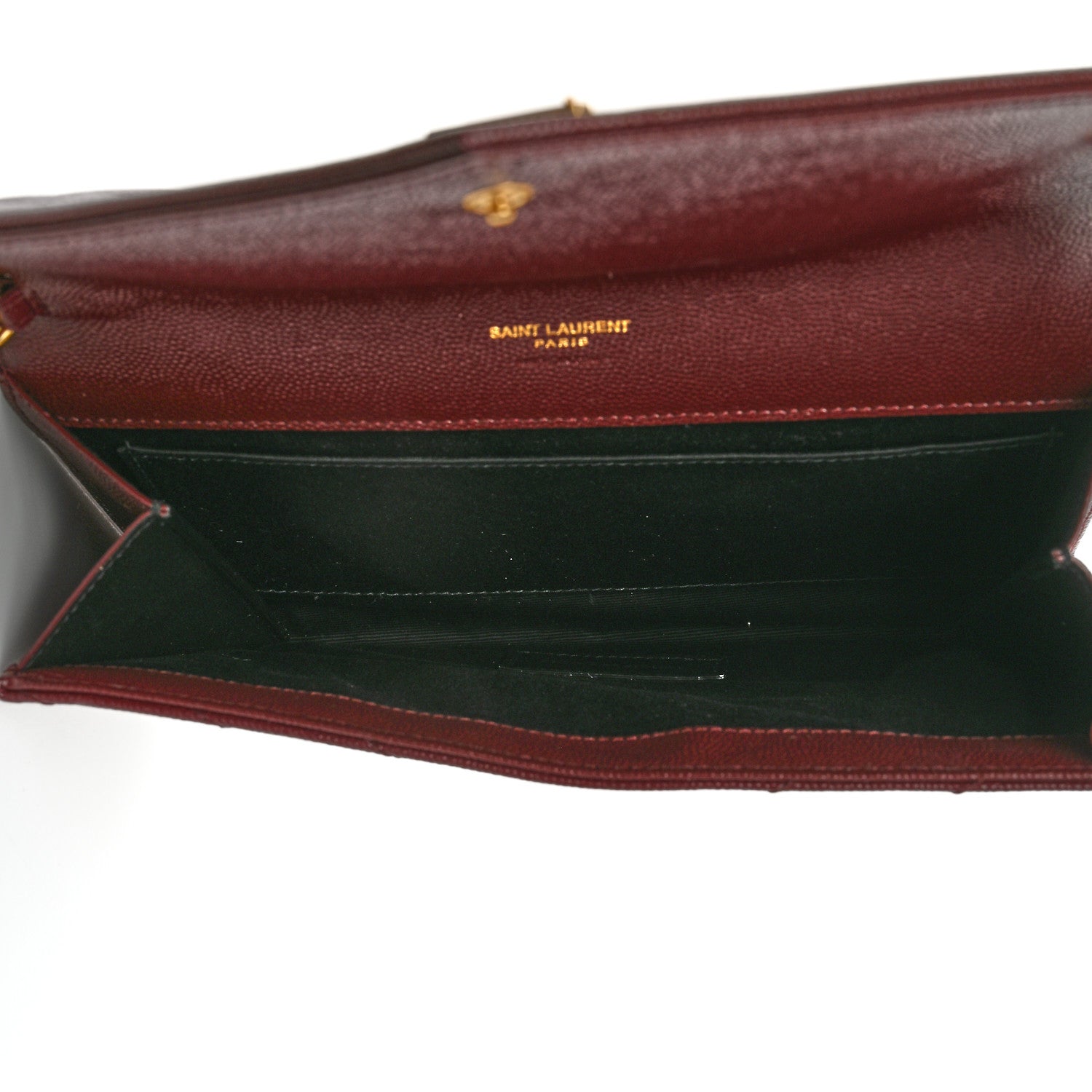 Saint Laurent Grain De Poudre Matelasse Chevron Monogram Envelope Clutch Rouge Legion 5 of 10
