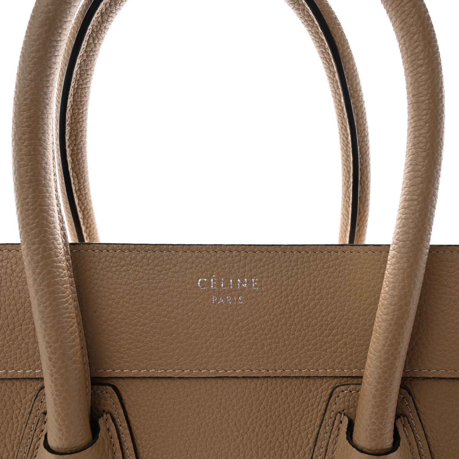 Celine Drummed Calfskin Mini Luggage Dune 7 of 9