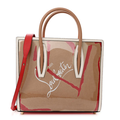 Christian Louboutin Loubi Kraft PVC Patent Calfskin Empire Medium Paloma Kraft Latte 1 of 12