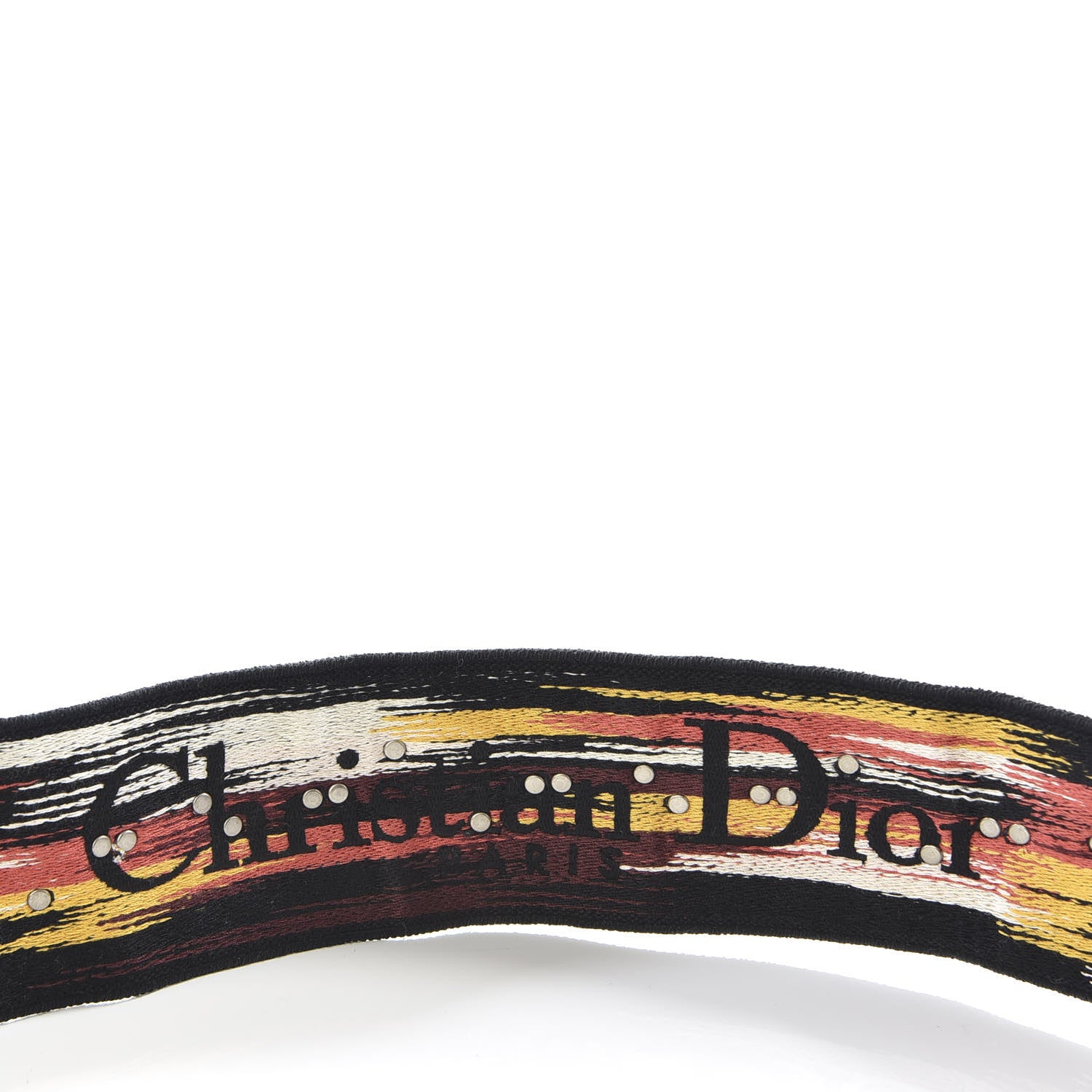 Christian Dior Canvas Embroidered Studded Floral Shoulder Strap Beige Multicolor 4 of 4