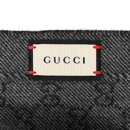Gucci Wool GG Monogram Lonarin Fringe Scarf Anthracite Pink 2 of 3