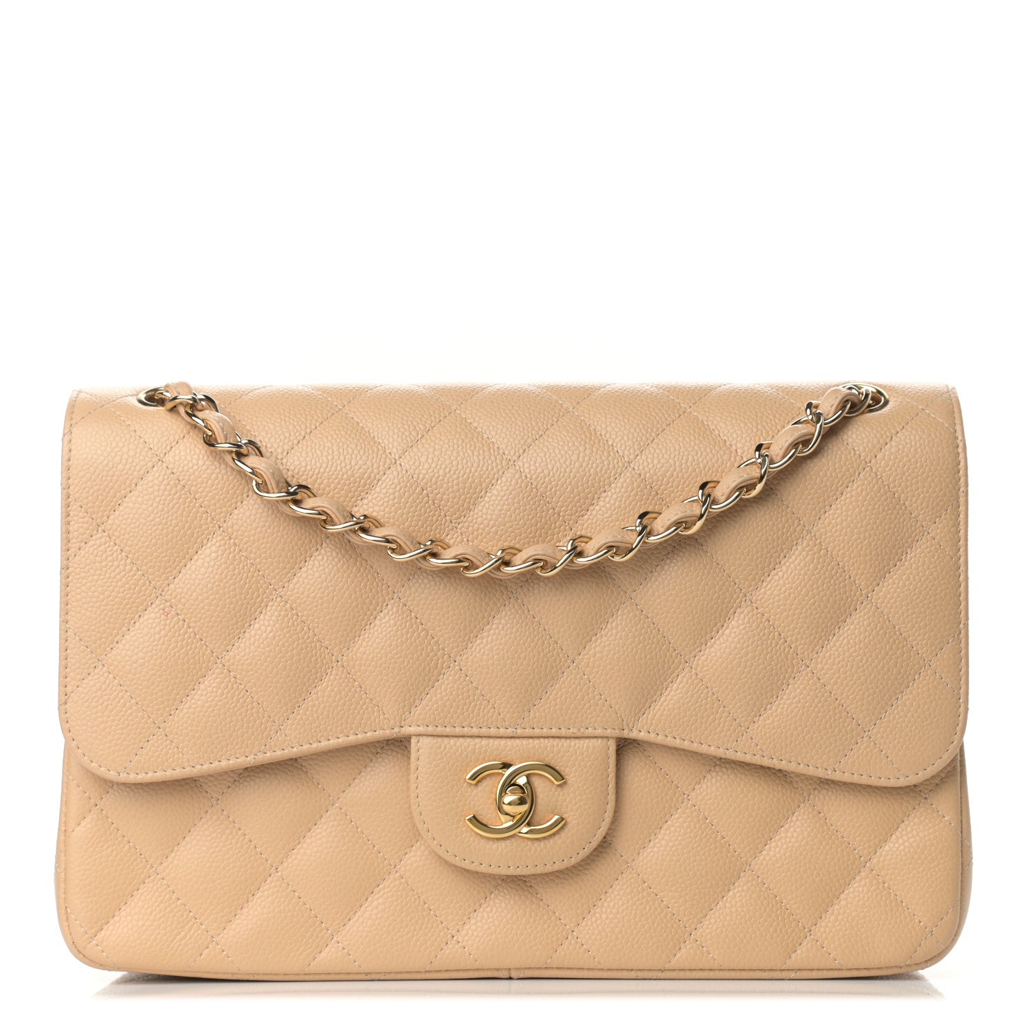 Chanel Caviar Quilted Jumbo Double Flap Beige Clair 1 of 13