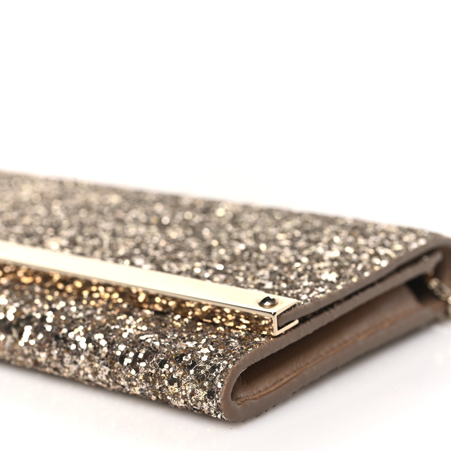 Jimmy Choo Glitter Clutch Gold 1476076 – FASHIONPHILE