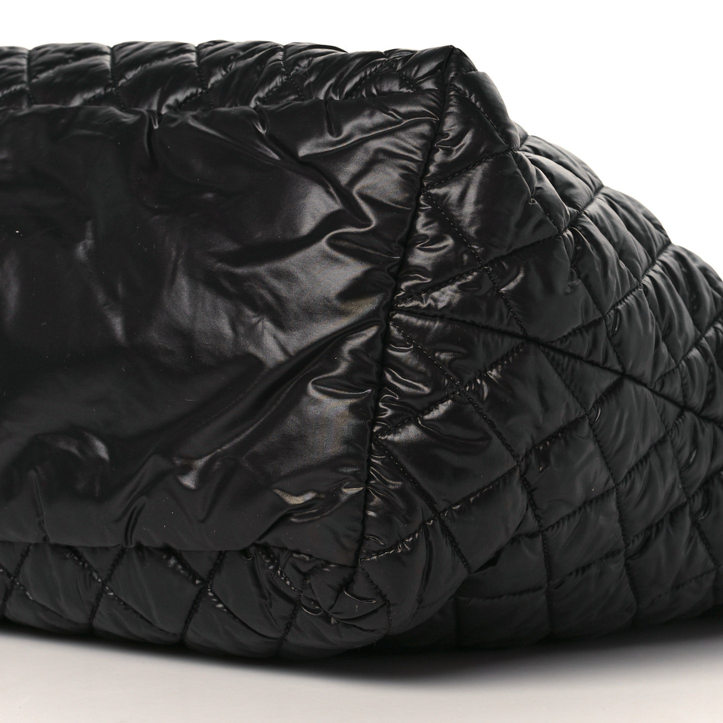 Nylon Quilted Large Coco Cocoon Tote Black