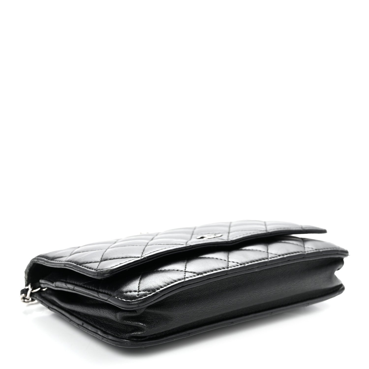 Chanel Lambskin Quilted Wallet On Chain WOC Black 4 of 12