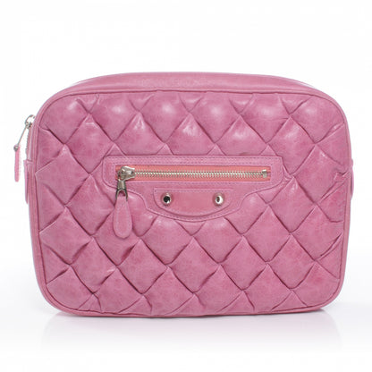 Balenciaga Chevre Quilted Matelasse Makeup Clutch GM Bubblegum 1 of 6