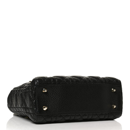 Christian Dior Grained Calfskin Cannage Small Supple Lady Dior Black 4 of 12