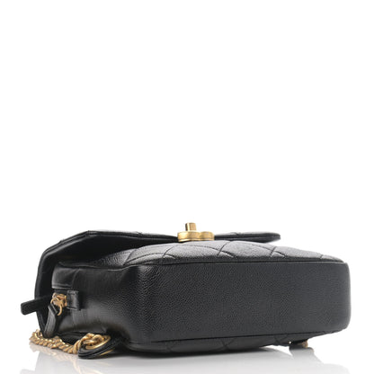 Chanel Shiny Caviar Quilted Chain Melody Backpack Black 4 of 9