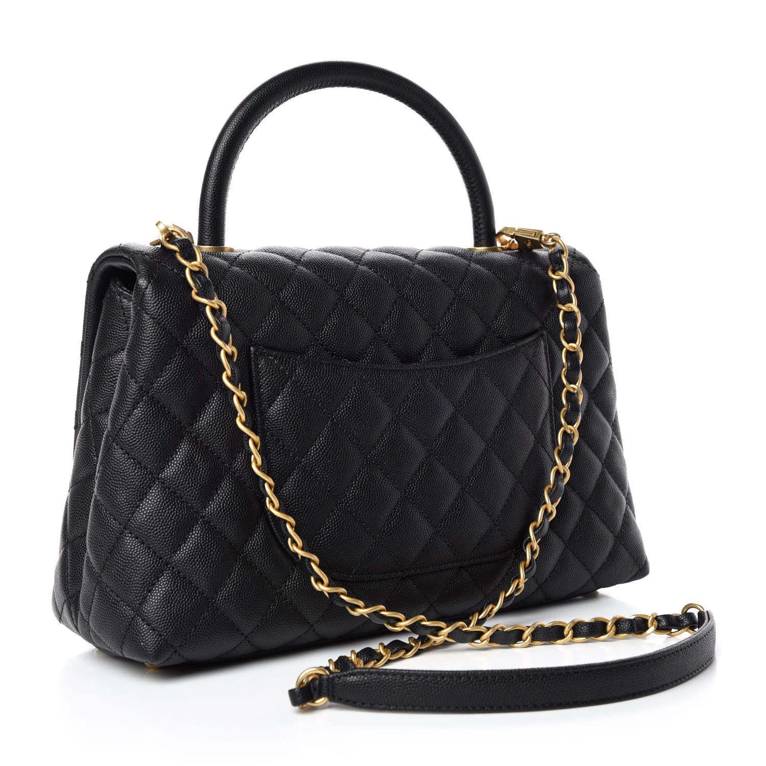 Chanel Caviar Quilted Small Coco Handle Flap Black 4 of 11