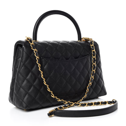 Chanel Caviar Quilted Small Coco Handle Flap Black 4 of 11