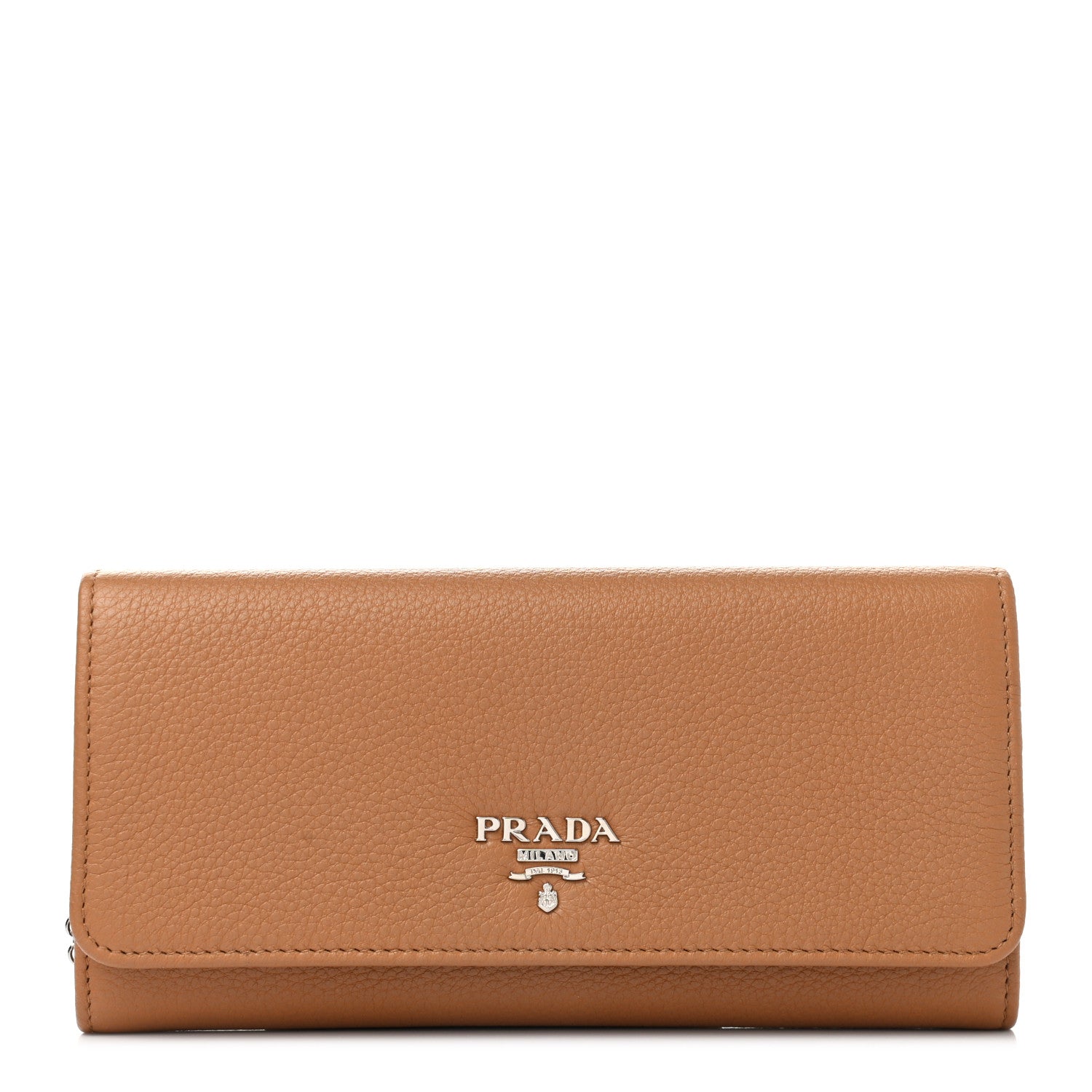 Prada Vitello Phenix Continental Flap Travel Wallet Caramel 3 of 9