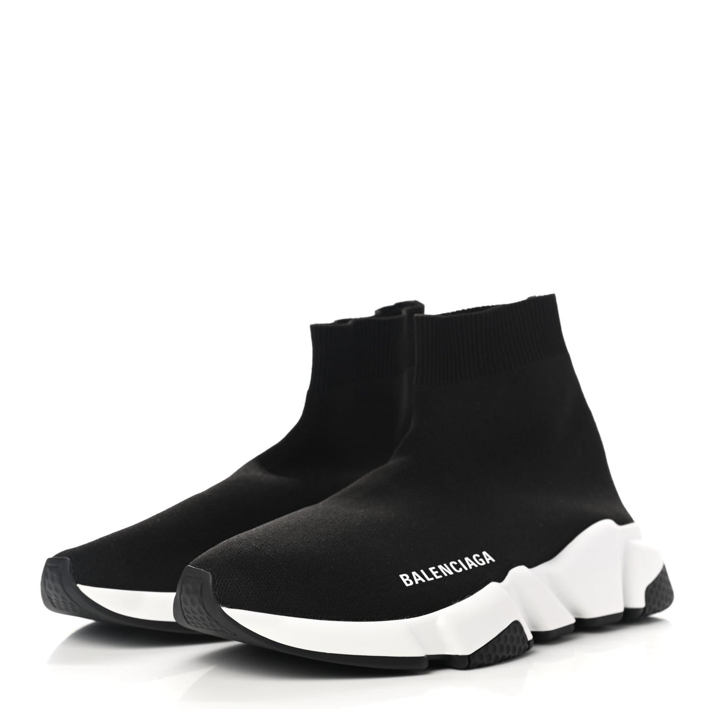 Neoprene Knit Womens Speed Sneakers 38 Black White