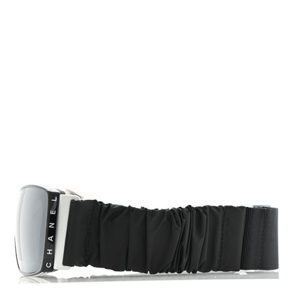 Chanel Crystal Acetate Technical Satin Shield Sunglasses Black 3 of 6