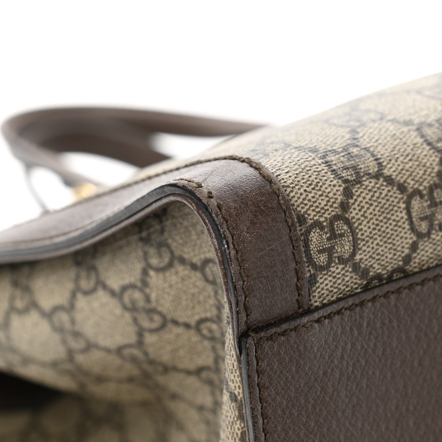 GG Supreme Monogram Web Medium Ophidia Tote Bag Brown