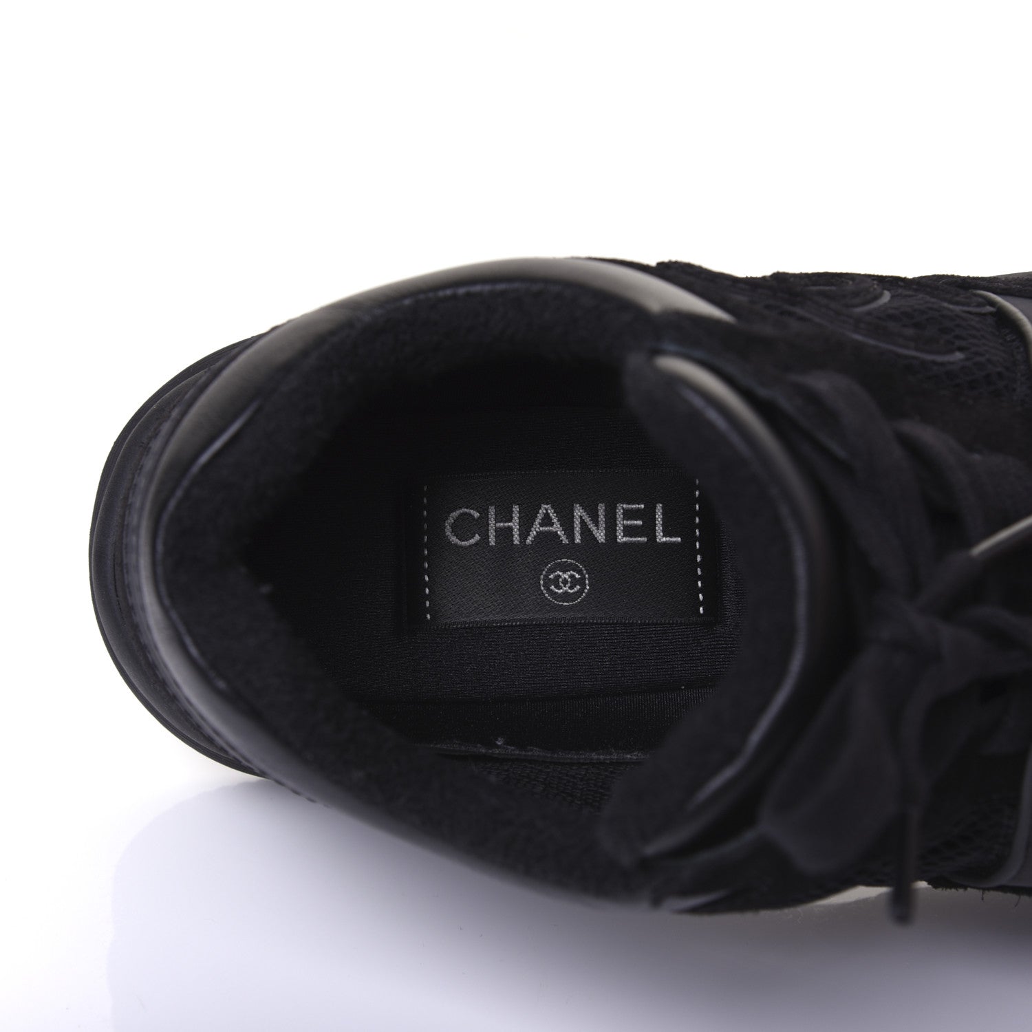 Chanel Toile Suede Calfskin CC Sneakers 39 Black 7 of 11
