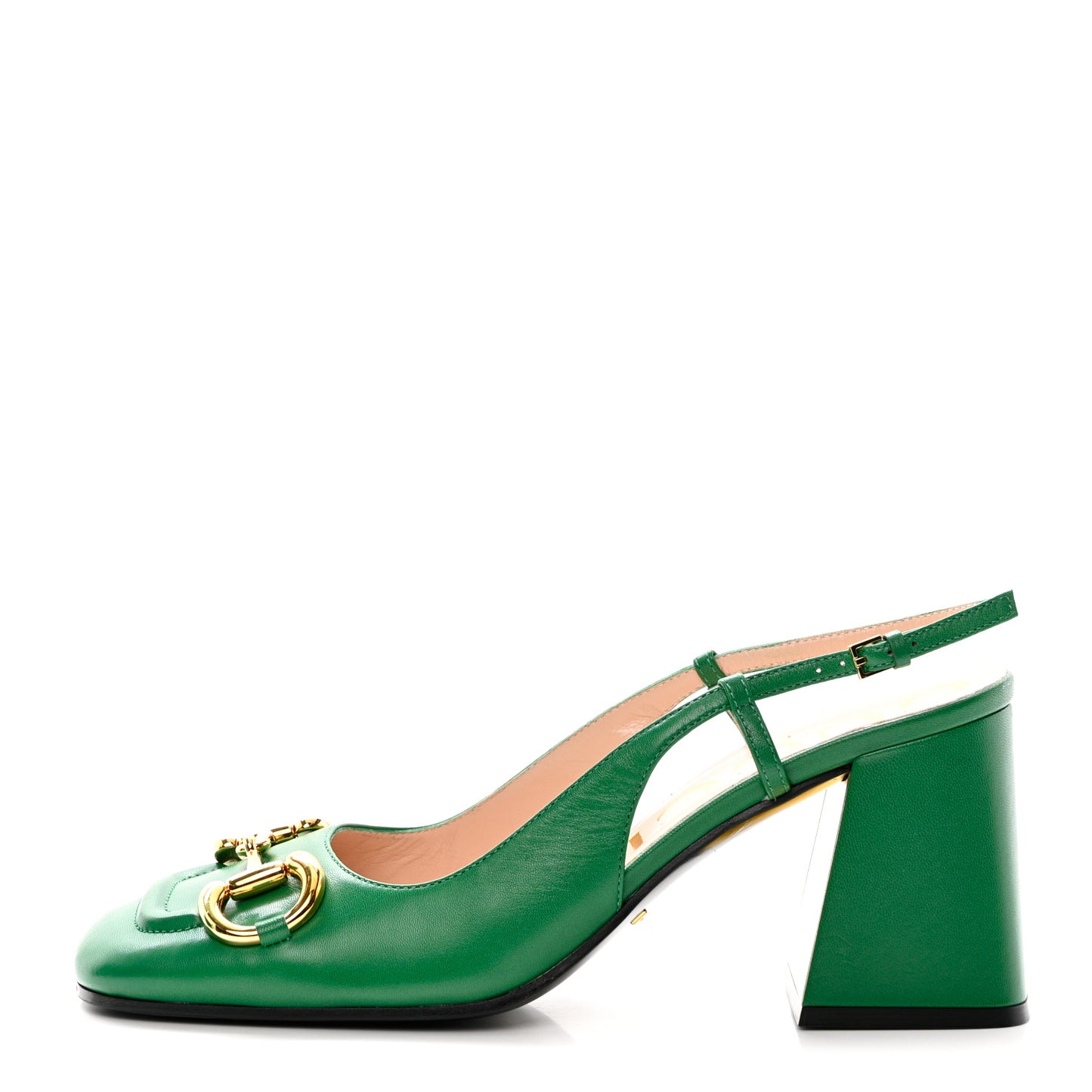 Malaga Kid Horsebit 75mm Slingback Pumps 39 New Shamarock