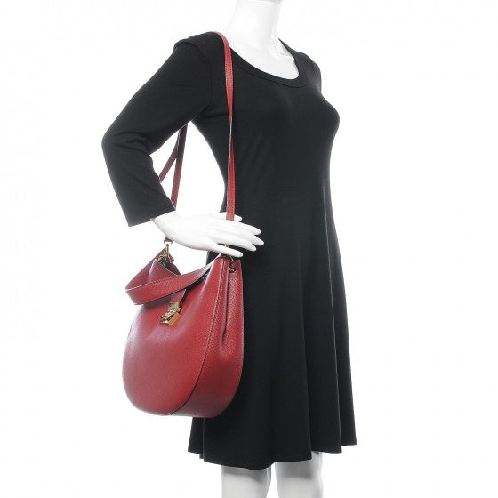 Grained Calfskin Large Patricia Park Avenue Hobo Ruby Tan