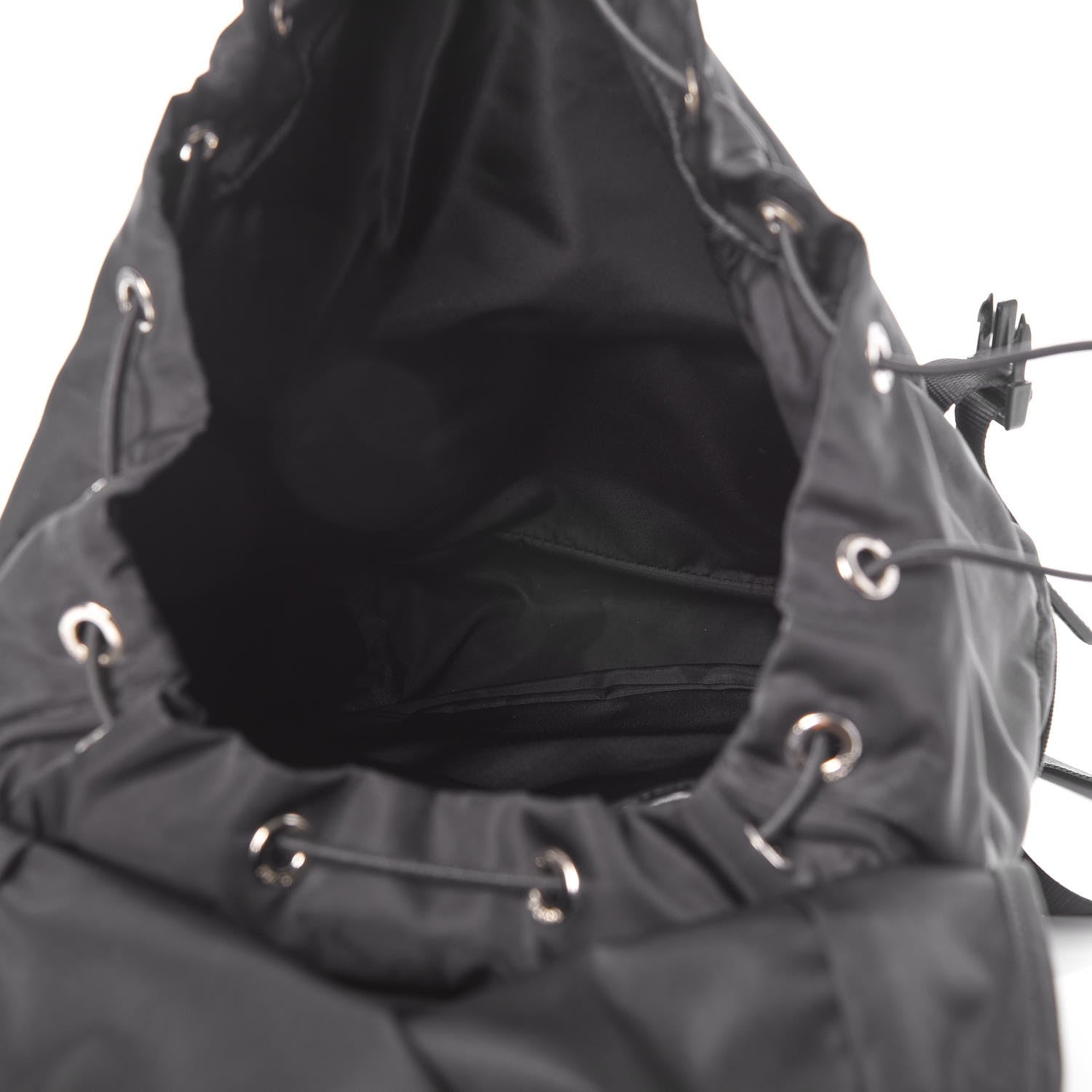 Prada Tessuto Nylon Double Buckle Backpack Black 5 of 9