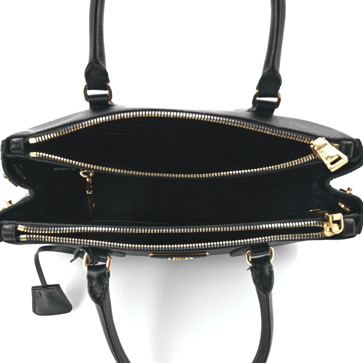 Saffiano Small Galleria Double Zip Tote Black