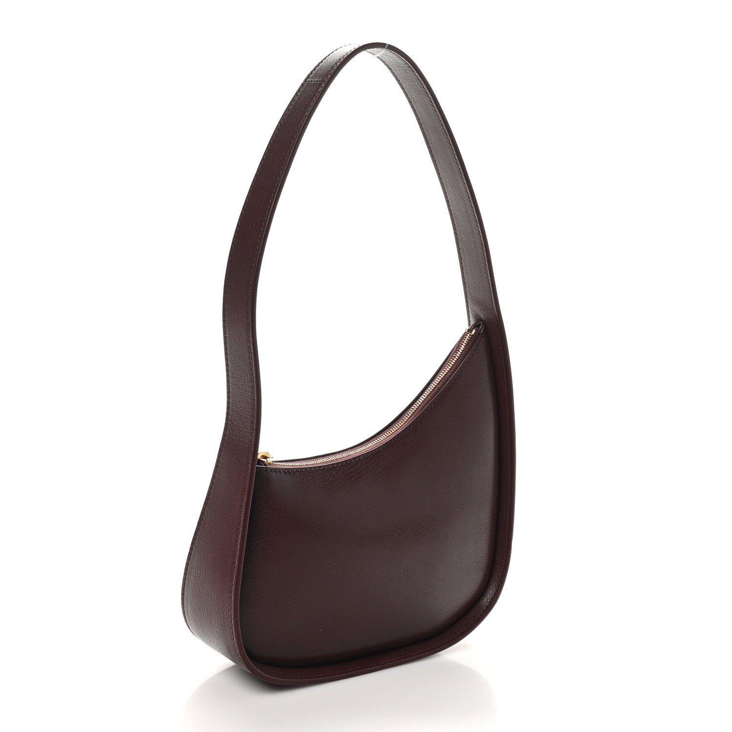 The Row Grained Calfskin Half Moon Shoulder Bag Raisin 3 of 9