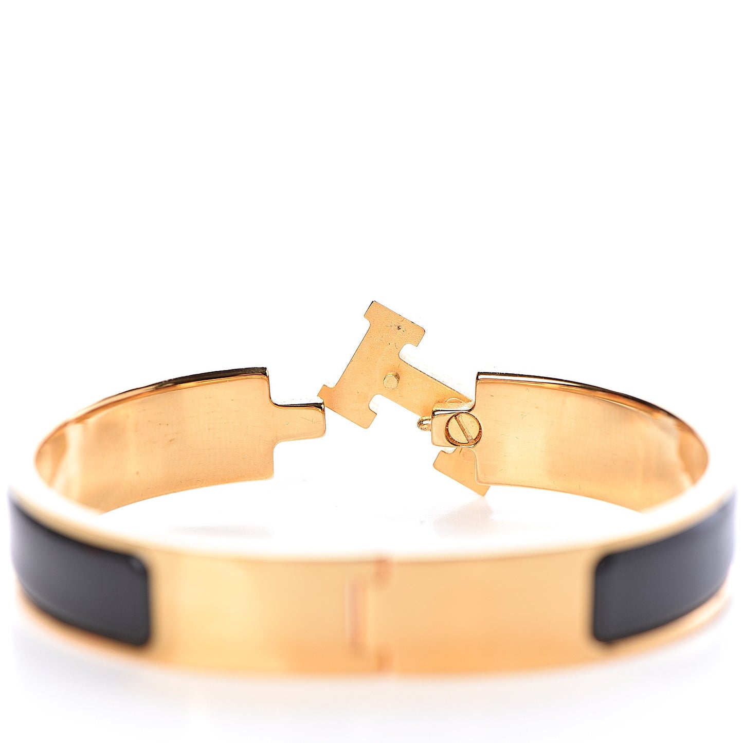 Enamel Narrow Clic Clac H Bracelet PM Black