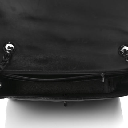 Chanel Patent Quilted Medium Single Flap Bag So Black 4 of 9