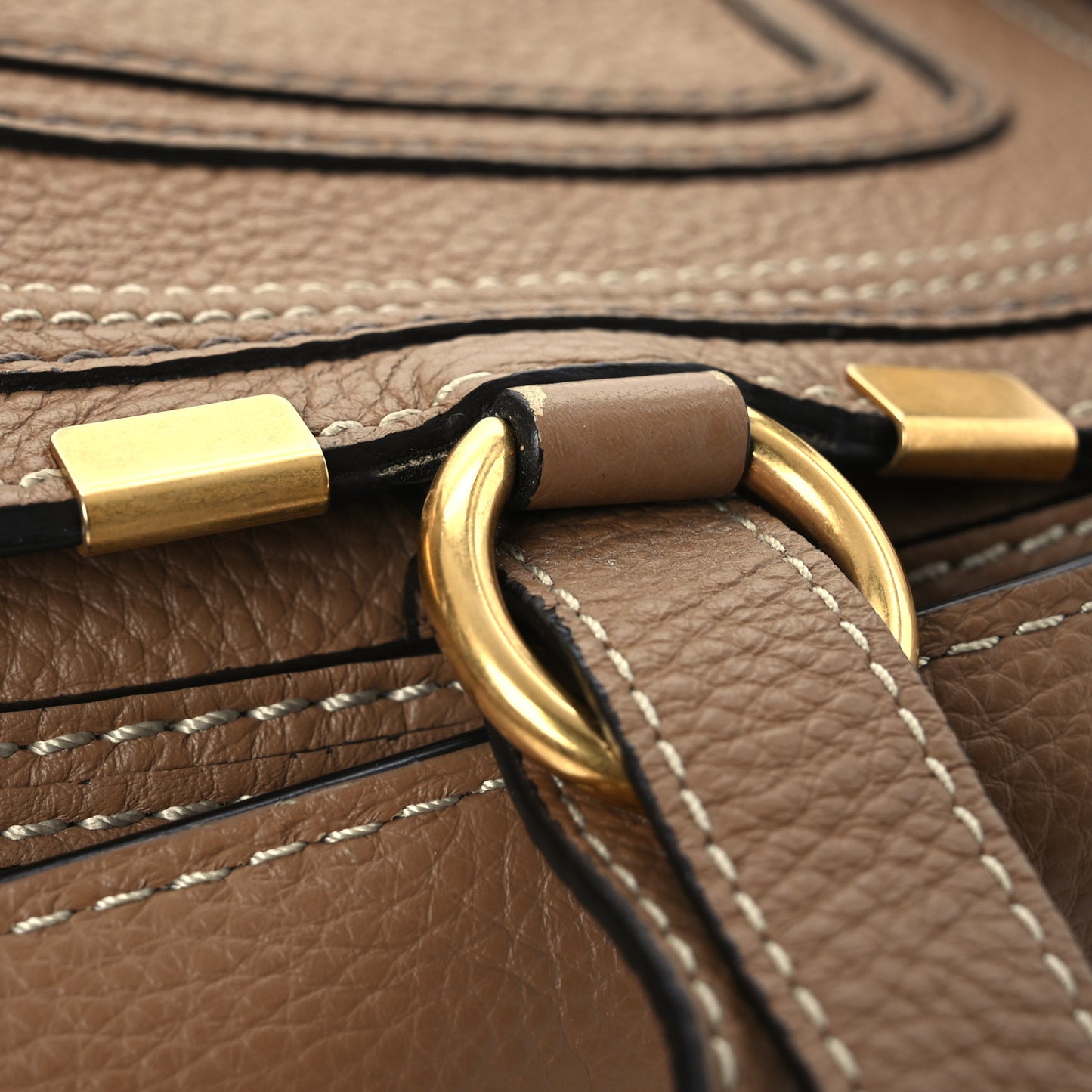 Calfskin Small Marcie Satchel Tan