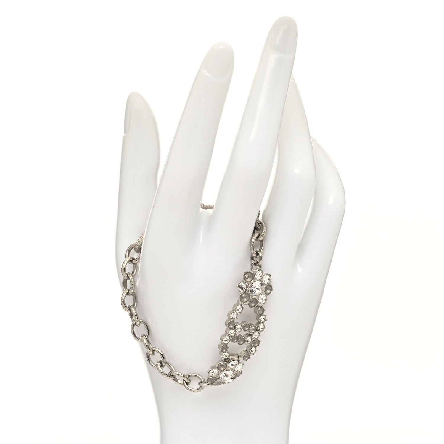 Chanel Crystal CC Bracelet Silver 2 of 6
