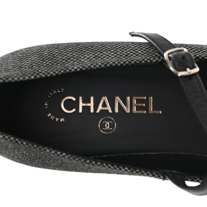 Chanel Grosgrain Cap Toe CC Pumps 40 Black 7 of 12