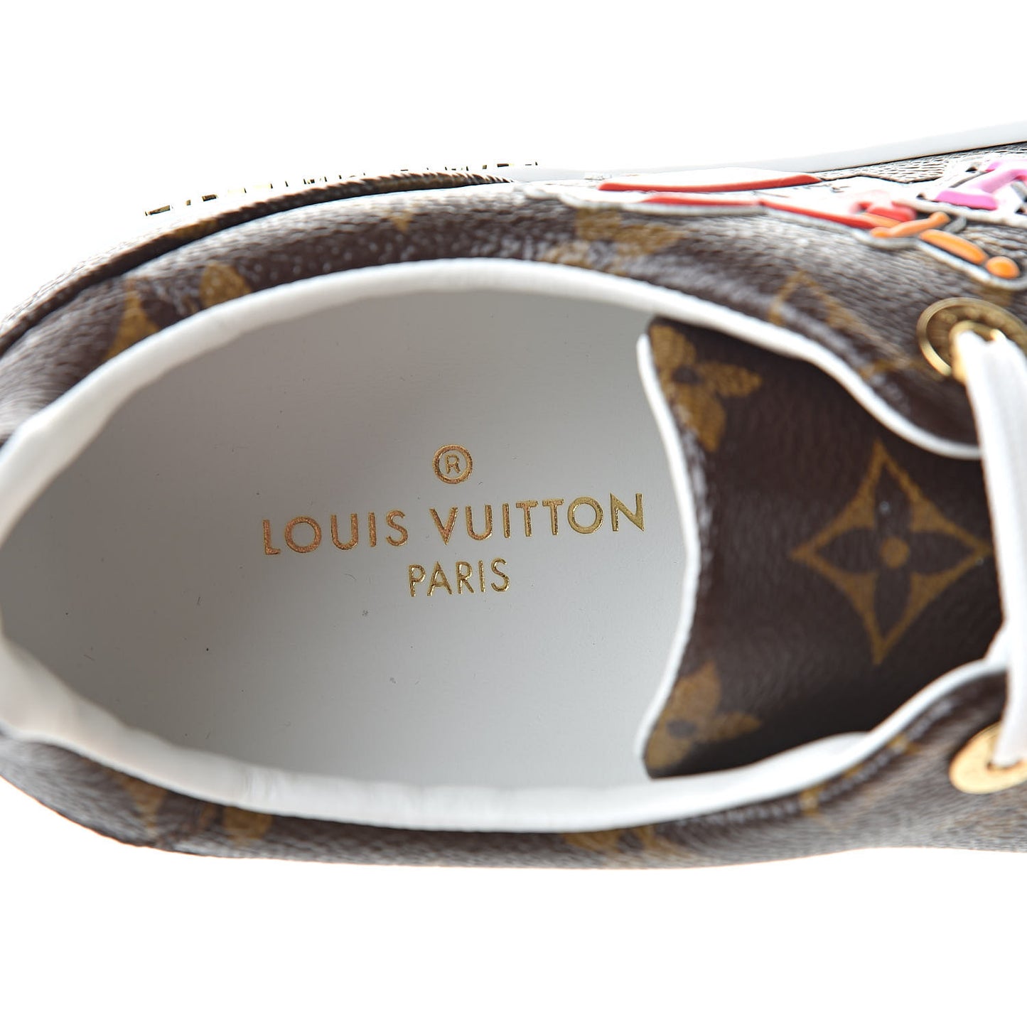 Calfskin Monogram LV Black Heart Sneakers 37 Cacao