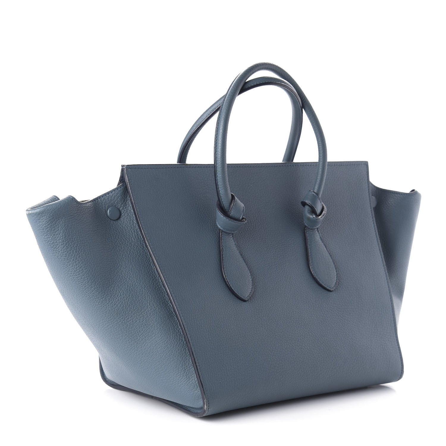 Celine Grained Calfskin Small Tie Knot Tote Denim 3 of 12