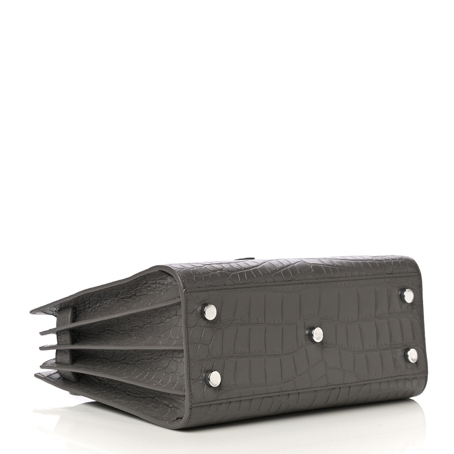 Saint Laurent Calfskin Crocodile Embossed Baby Sac De Jour Fog 4 of 10