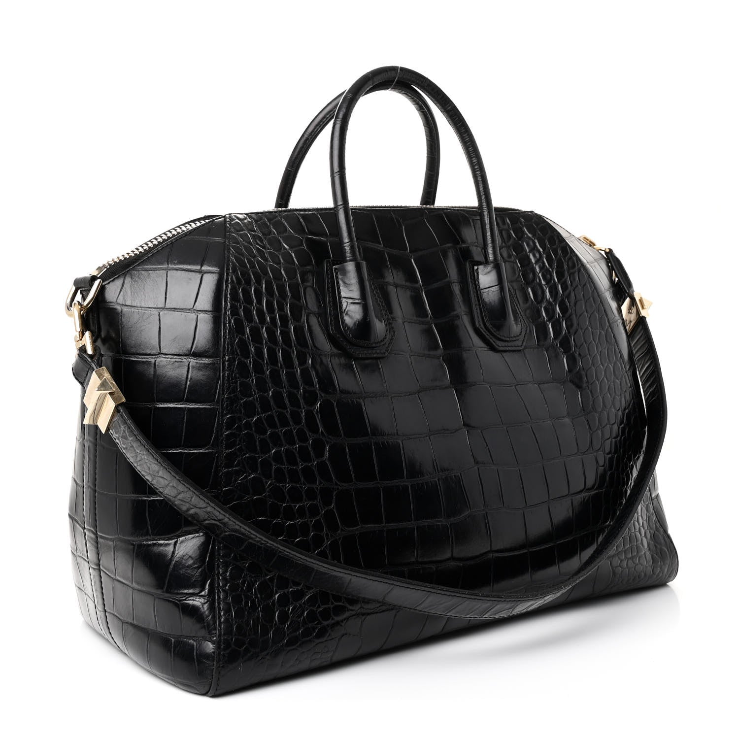 Givenchy Calfskin Crocodile Embossed Large Antigona Black 3 of 15