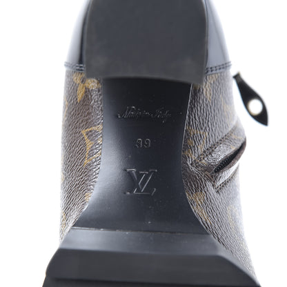 Louis Vuitton Patent Calfskin Monogram Star Trail Ankle Boots 39 Black 6 of 7