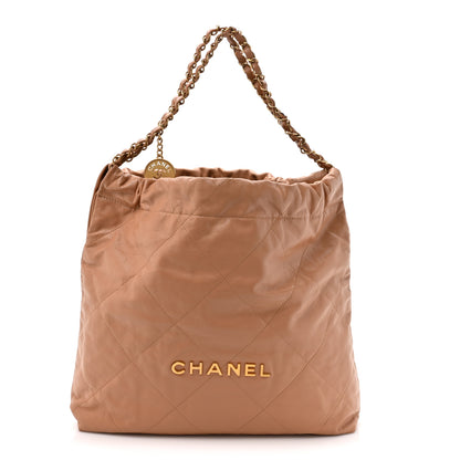 Chanel Shiny Calfskin Quilted Chanel 22 Camel 1 of 12