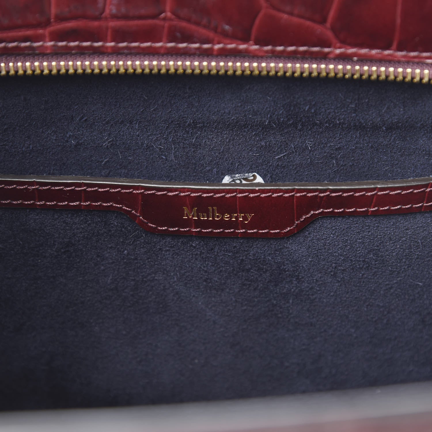Mulberry Crocodile Embossed Calfskin Small Zipped Bayswater Oxblood 7 of 16