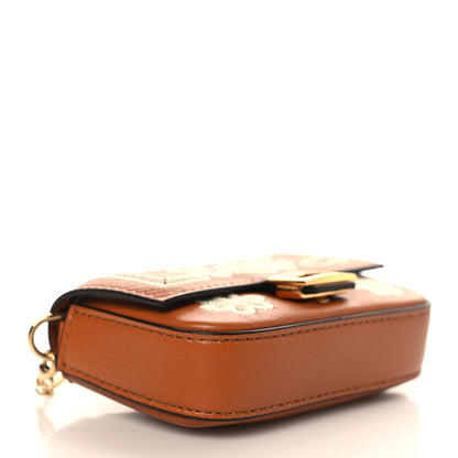 Fendi Shiny Nappa Vitello King Floral Ajour Embroidered Nano Baguette Charm Brandy 4 of 10