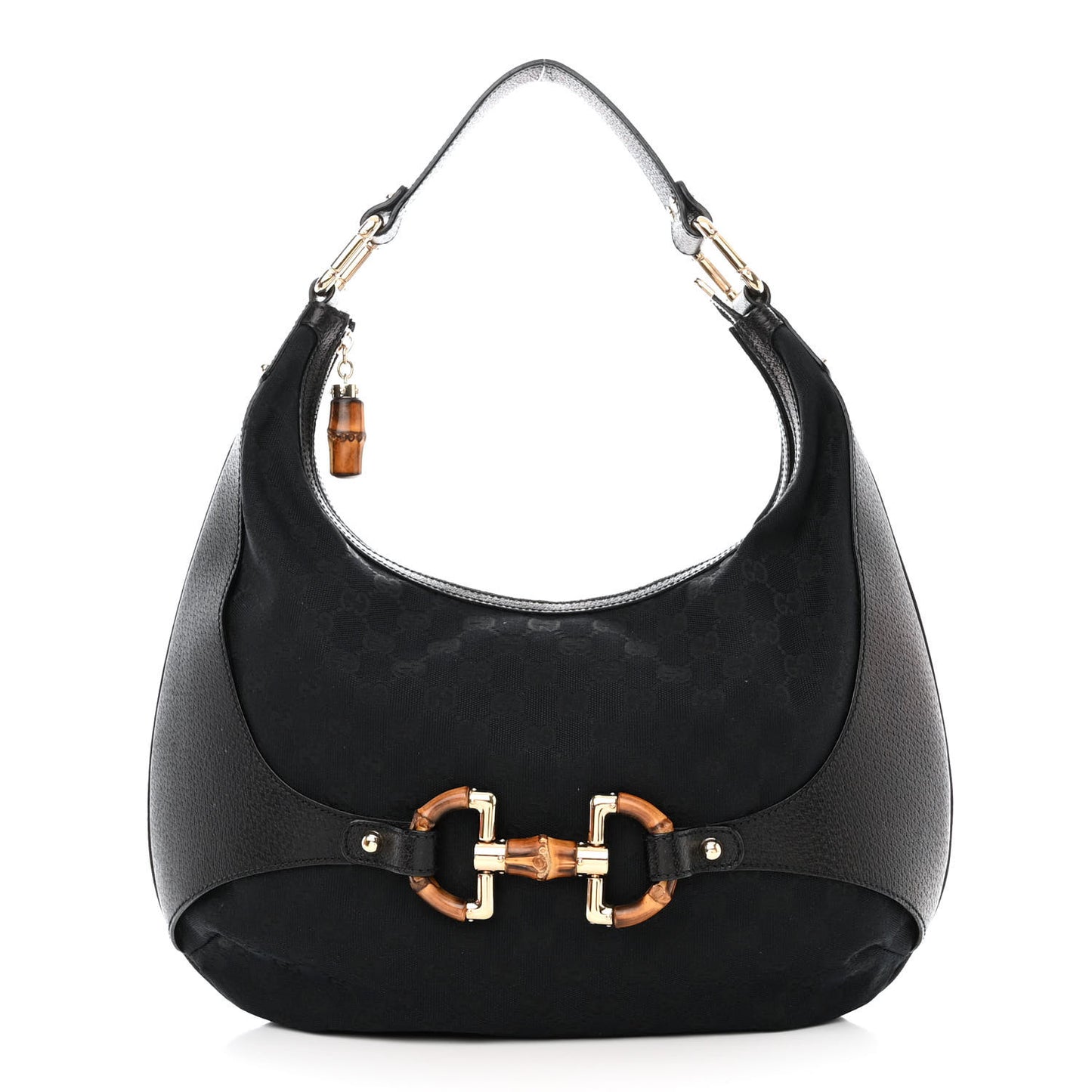 Monogram Bamboo Horsebit Amalfi Hobo Black