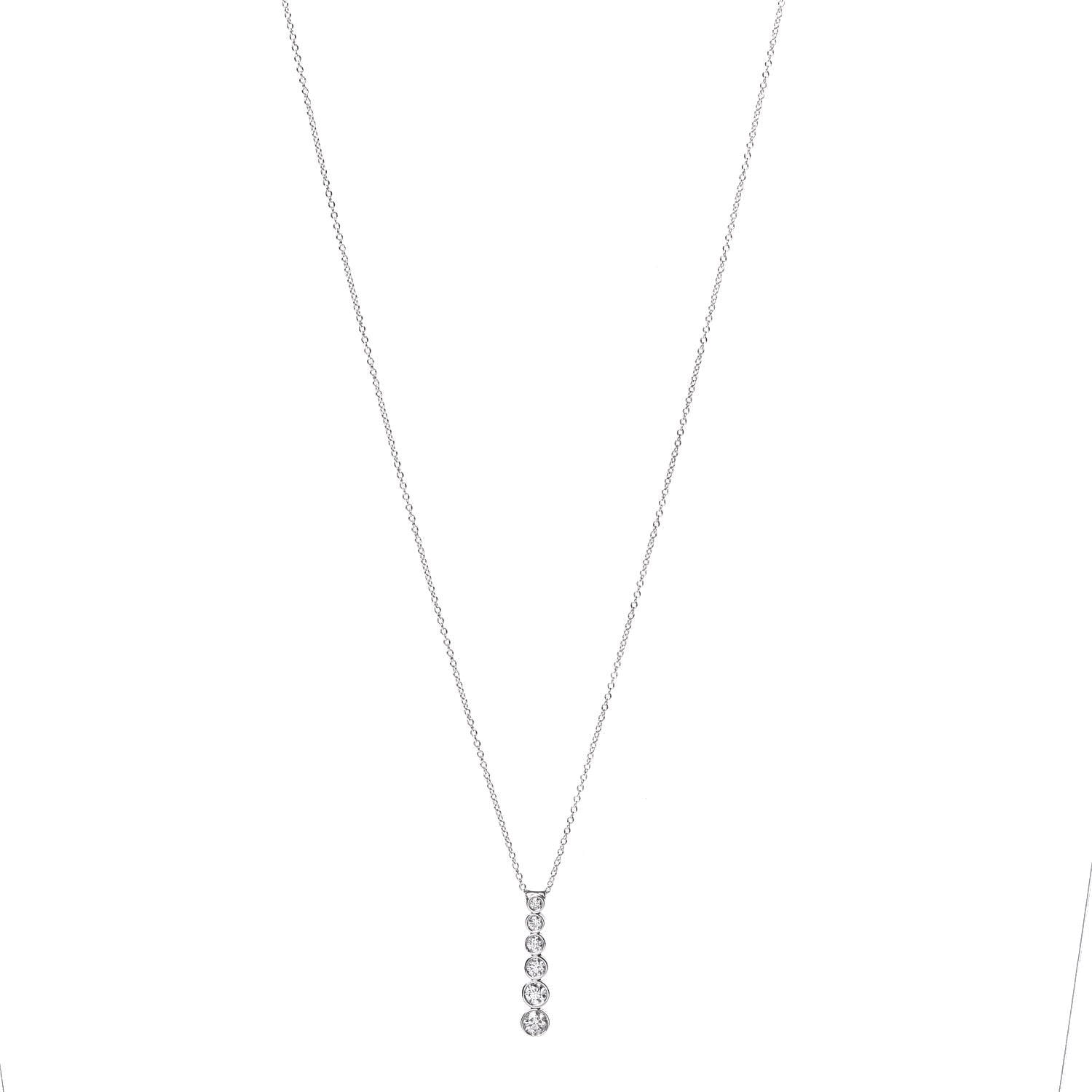 Tiffany Platinum Diamond Jazz Graduated Drop Pendant Necklace 1 of 8