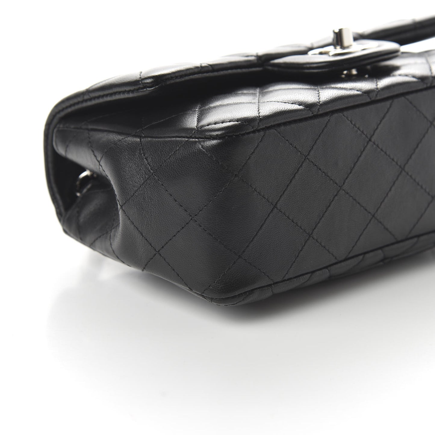 Lambskin Quilted Mini Rectangular Flap Black