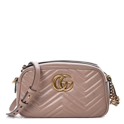 Gucci Calfskin Matelasse Small GG Marmont Chain Shoulder Bag Porcelain Rose 1 of 11
